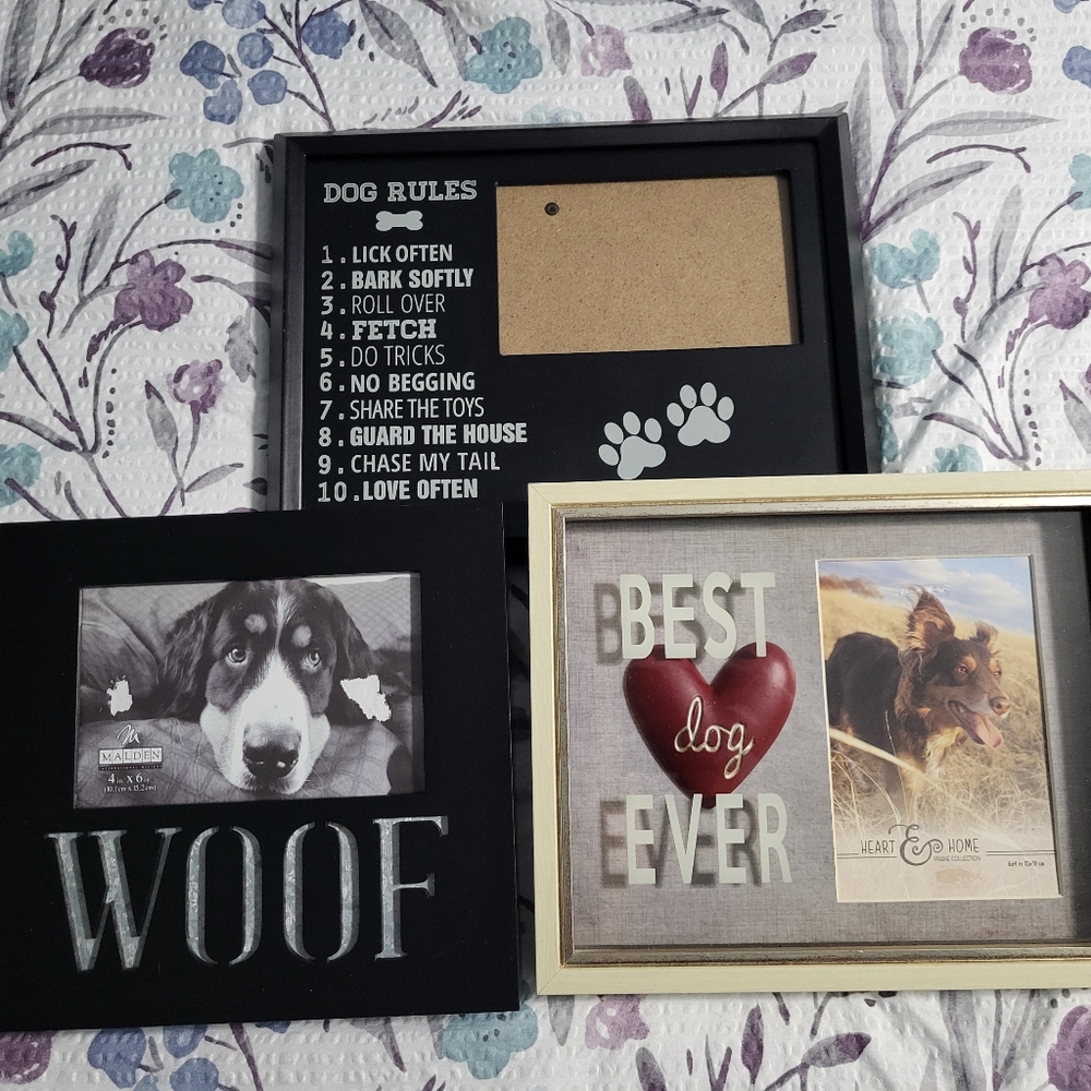 Dog Pet Picture Frame Lot of 3, Excellent Condition, 4x6